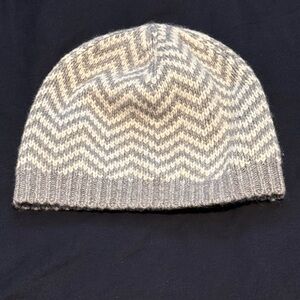 Gray Chevron Knit Beanie